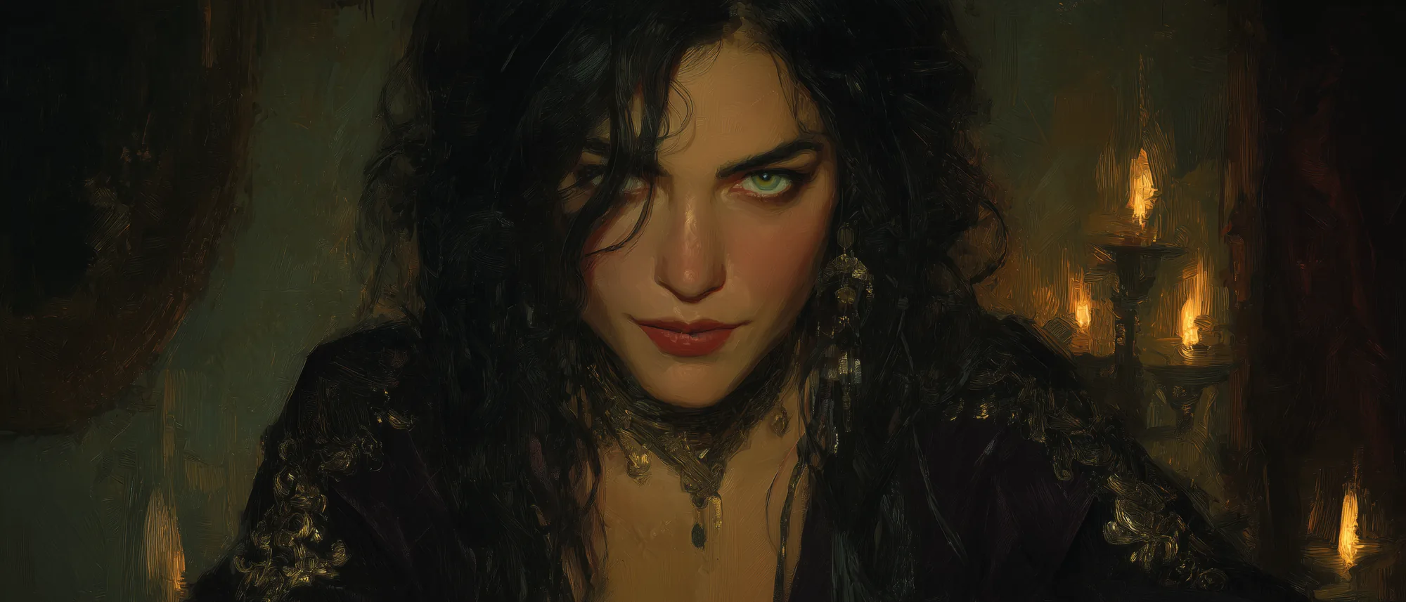 Madame Lirael standing close to the viewer lumin.