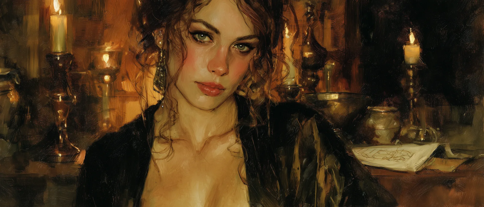 Ultra-realistic portrait of a young courtesan.