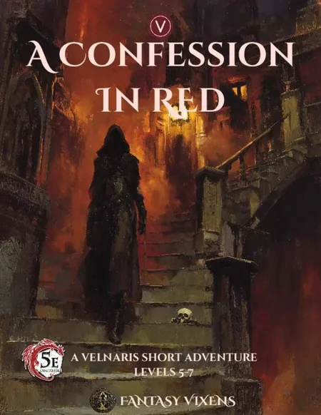 Cover of A Confession in Red — Free Noir Murder-Mystery One-Shot (5e)